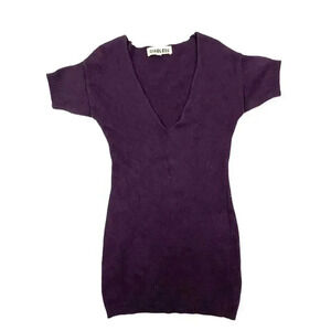 Diabless Plum Purple Soft Sweater Top Small Short Sleeve